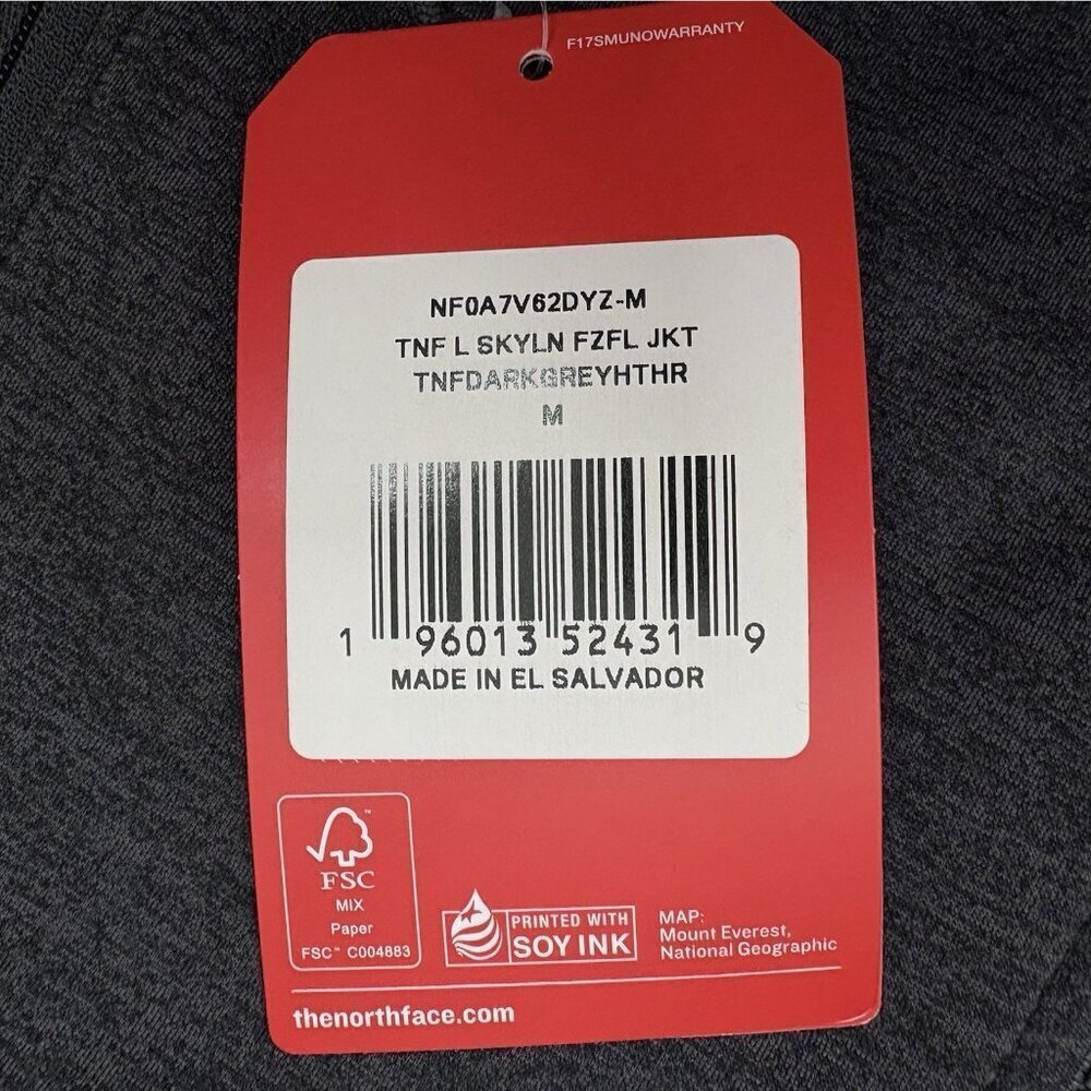 The North Face Women's Skyline Full-Zip Fleece Lined Jacket Women’s M NWT Gray - Picture 7 of 10